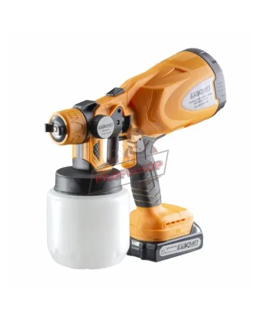 Акумулаторен пистолет за боядисване Baukraft BK-SGC10, 18 V, 2 Ah, 800 мл, ø 2.5 мм, с батерия и зарядно 074108