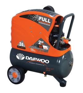 Бутален компресор DAEWOO 1.5 kW, 169 л/мин, 24 л, 8 бара, с директно куплиране DAAC24DN