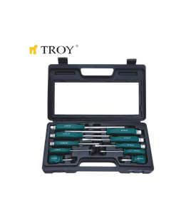 Комплект професионални ударни отвертки, 10 броя / TROY 22307 /