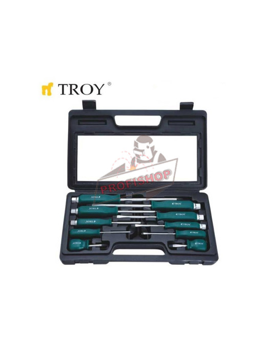 Комплект професионални ударни отвертки, 10 броя / TROY 22307 / Комплект професионални ударни отвертки, 10 броя / TROY 22307 /