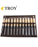 Комплект резбарски длета за дърво 12 бр. / Troy 