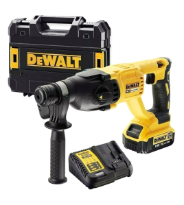 Перфоратор DeWALT акумулаторен безчетков SDS-plus, 18 V, 4 Ah, 2.6 J, DCH133M1