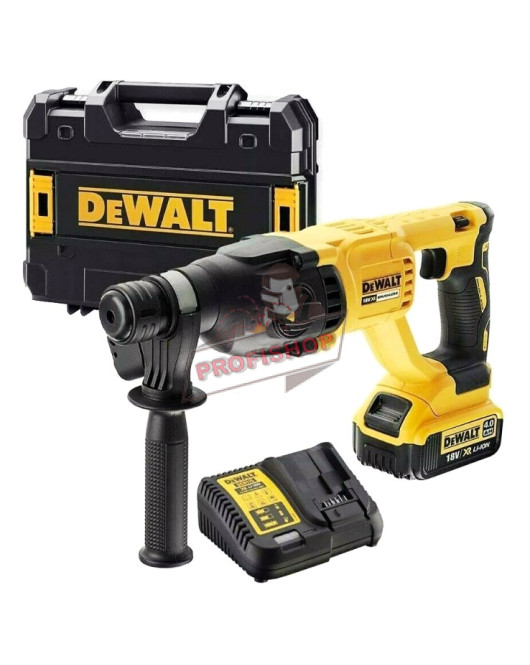 Перфоратор DeWALT акумулаторен безчетков SDS-plus, 18 V, 4 Ah, 2.6 J, DCH133M1