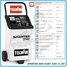 Зарядно стартерно устройство  Sprinter 3000 / 1/6.4 kW, 12-24V TELWIN