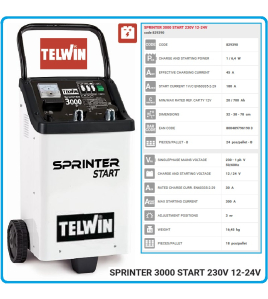 Зарядно стартерно устройство Sprinter 3000 / 1/6.4 kW, 12-24V TELWIN