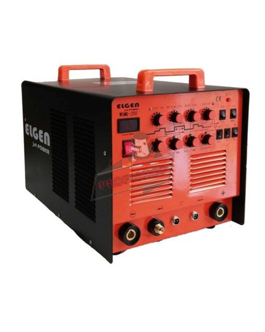 Инверторен апарат за заварки в аргонова среда WSME-250 250А TIG Pulse AC/DC и MMA Elgen Инверторен апарат за заварки в аргонова среда WSME-250 250А TIG Pulse AC/DC и MMA Elgen