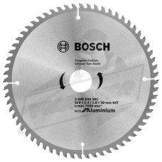 Диск Bosch метален HM за рязане на алуминий 210x30x2.6 мм, 64 z, Eco for Aluminium