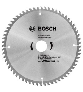 Диск Bosch метален HM за рязане на алуминий 210x30x2.6 мм, 64 z, Eco for Aluminium