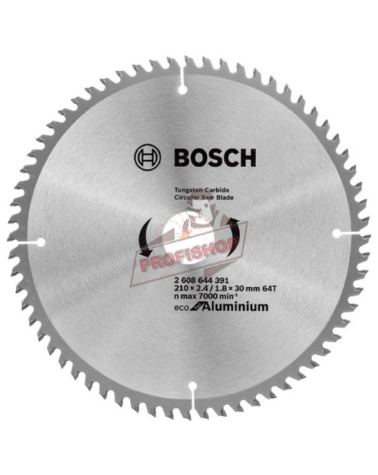 Диск Bosch метален HM за рязане на алуминий 210x30x2.6 мм, 64 z, Eco for Aluminium Диск Bosch метален HM за рязане на алуминий 210x30x2.6 мм, 64 z, Eco for Aluminium