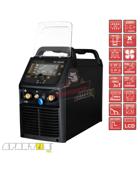 Инверторен заваръчен апарат SPARTUS® ProTIG 225P AC/DC Инверторен заваръчен апарат SPARTUS® ProTIG 225P AC/DC