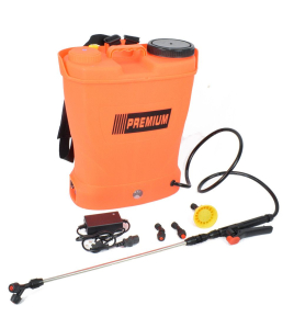 Пръскачка Акумулаторна 16 L PREMIUM, 12V 8Ah 35W, с Метален Удължител с Три Накрайника 