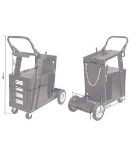 Количка за заваръчен апарат с 2 рафта и 4 чекмеджета SPARTUS TR-110 , SP-TR-110