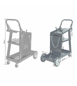 Количка за заваръчен апарат 3 рафта SPARTUS TR-130 , SP-TR-130