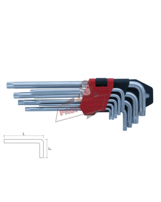 Шестограми Г-образни "TORX" Long CR.V. к-кт 9 бр. XG54202 BOLTER