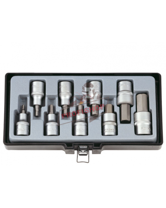 Вложки 1/2" накрайник шестограм (4-17mm) комплект 9 бр. JN15806 FORCE 4101