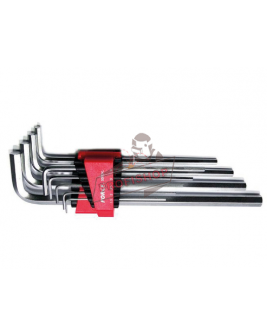 Шестограми Г-образни удължени EXTRA (1.5-10mm) комплект 9 бр. JN66320 FORCE