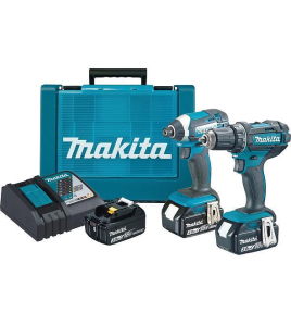 Комплект MAKITA винтоверт акумулаторен DDF482 и ударен винтоверт акумулаторен DTD152 с 3 батерии 18V 3.0 Ah MAKITA DLX2127X1
