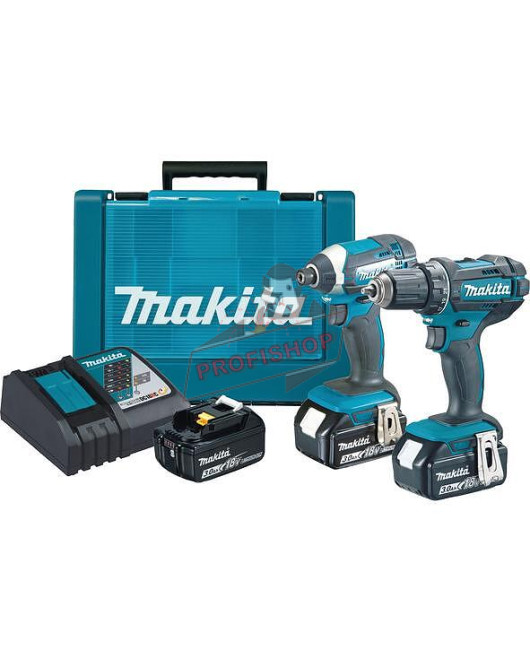 Комплект MAKITA винтоверт акумулаторен DDF482 и ударен винтоверт акумулаторен DTD152 с 3 батерии 18V 3.0 Ah MAKITA DLX2127X1 Комплект MAKITA винтоверт акумулаторен DDF482 и ударен винтоверт акумулаторен DTD152 с 3 батерии 18V 3.0 Ah MAKITA DLX2127X1